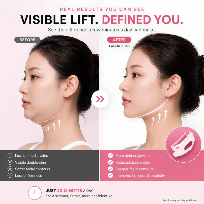 Double Chin Removal in 2 Hours β Double V Lifting Mask for Instant Jawline Lift