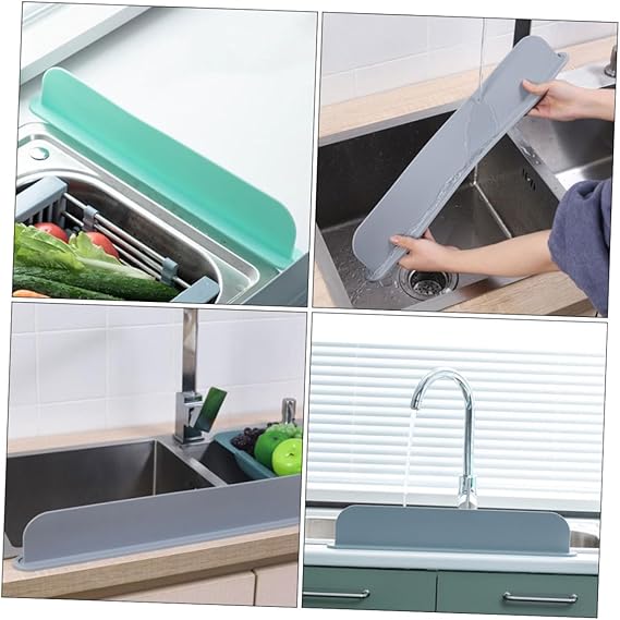 Silicone sink splash guard by fusiongadgetspk, flexible and waterproof kitchen accessory to prevent water splashes.