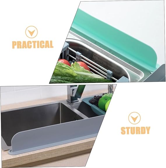 Silicone sink splash guard by fusiongadgetspk, flexible kitchen accessory to prevent water splashes around the sink.