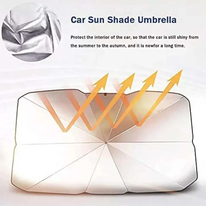 Fusion Gadgets car windshield sun shade umbrella blocking sunlight from car interior