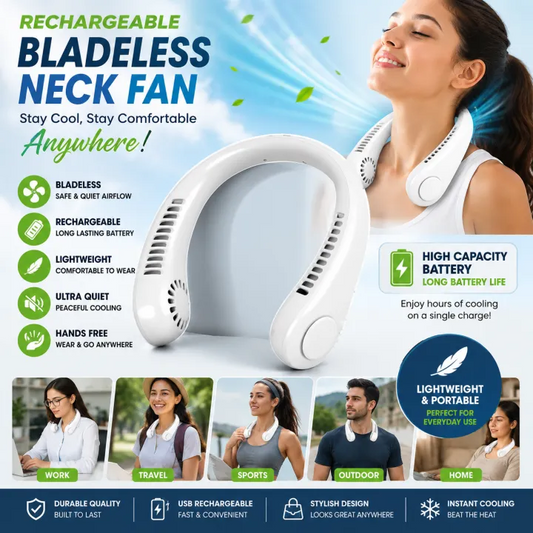 Rechargeable Bladeless Neck Fan - High Quality