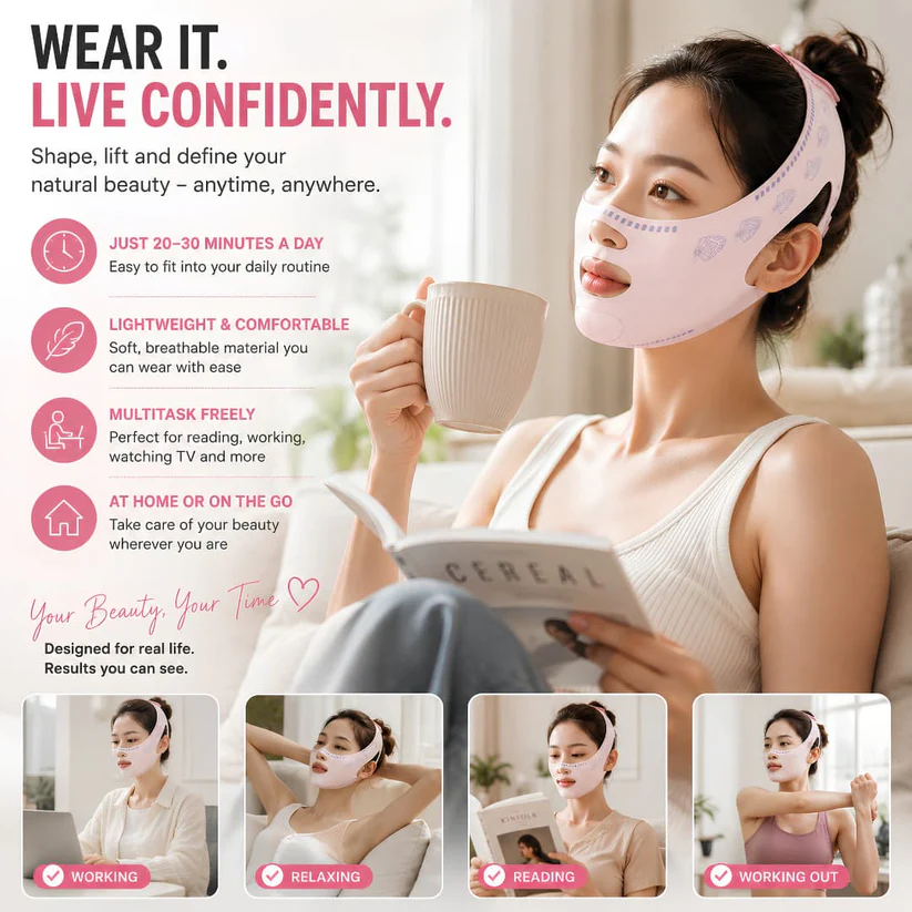 Double Chin Removal in 2 Hours – Double V Lifting Mask for Instant Jawline Lift