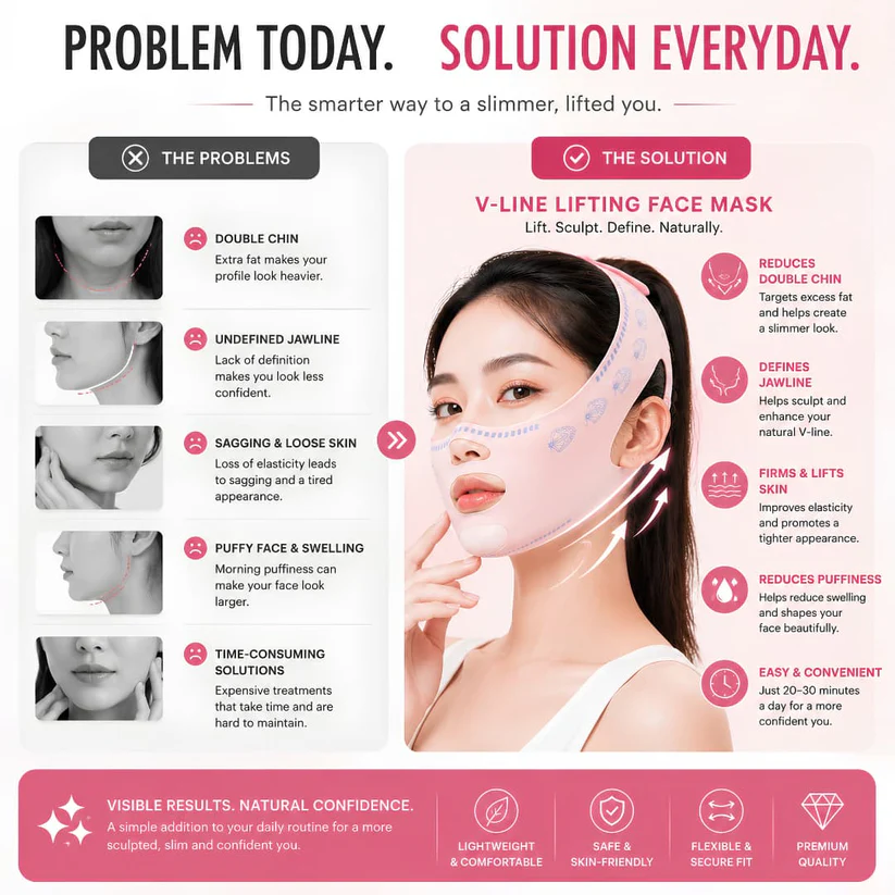 Double Chin Removal in 2 Hours – Double V Lifting Mask for Instant Jawline Lift
